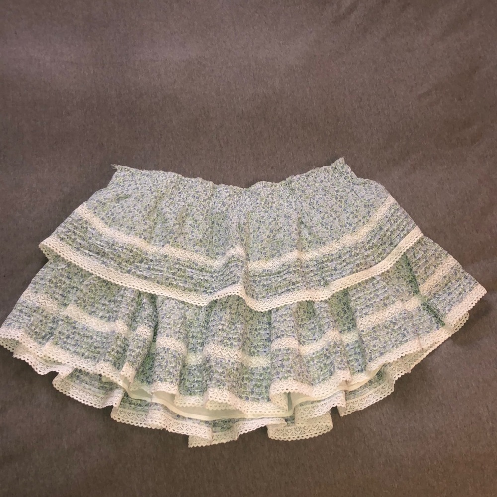Aerie Floral Ruffle Mini Skirt